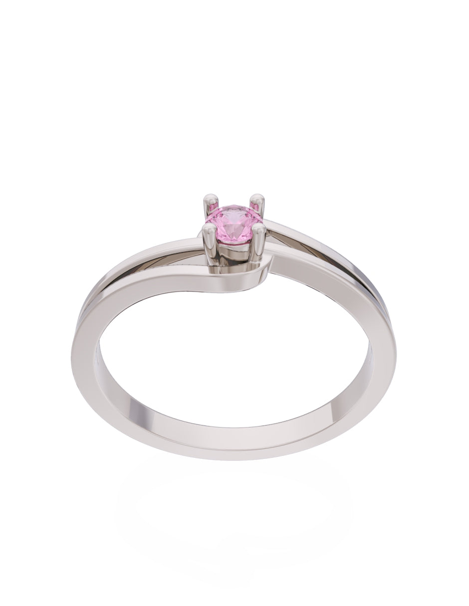 Anillo de Compromiso Eternidad de Oro 14k Zirconia Rosa ZRS8566-4