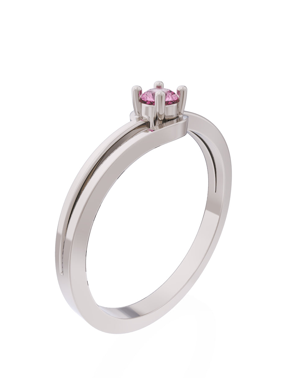 Anillo de Compromiso Eternidad de Oro 14k Zirconia Rosa ZRS8566-5