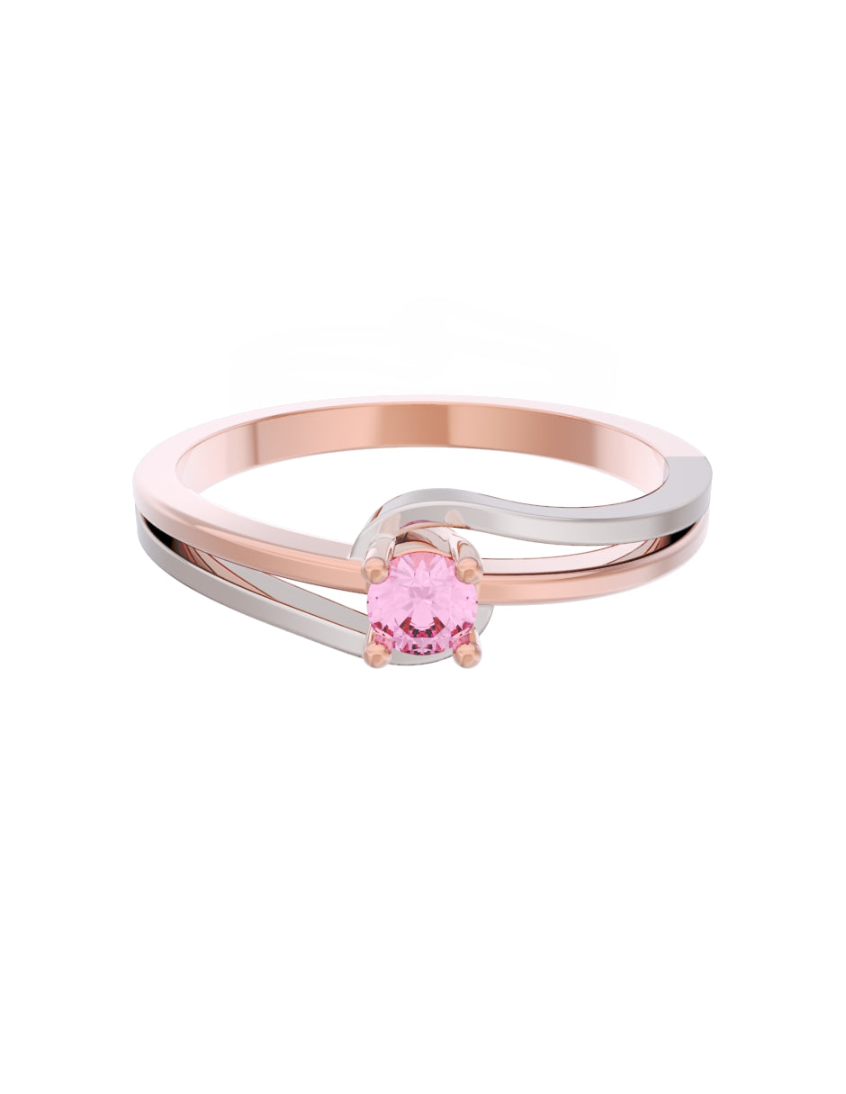 Anillo de Compromiso Eternidad de Oro 14k Zirconia Rosa ZRS8566-6