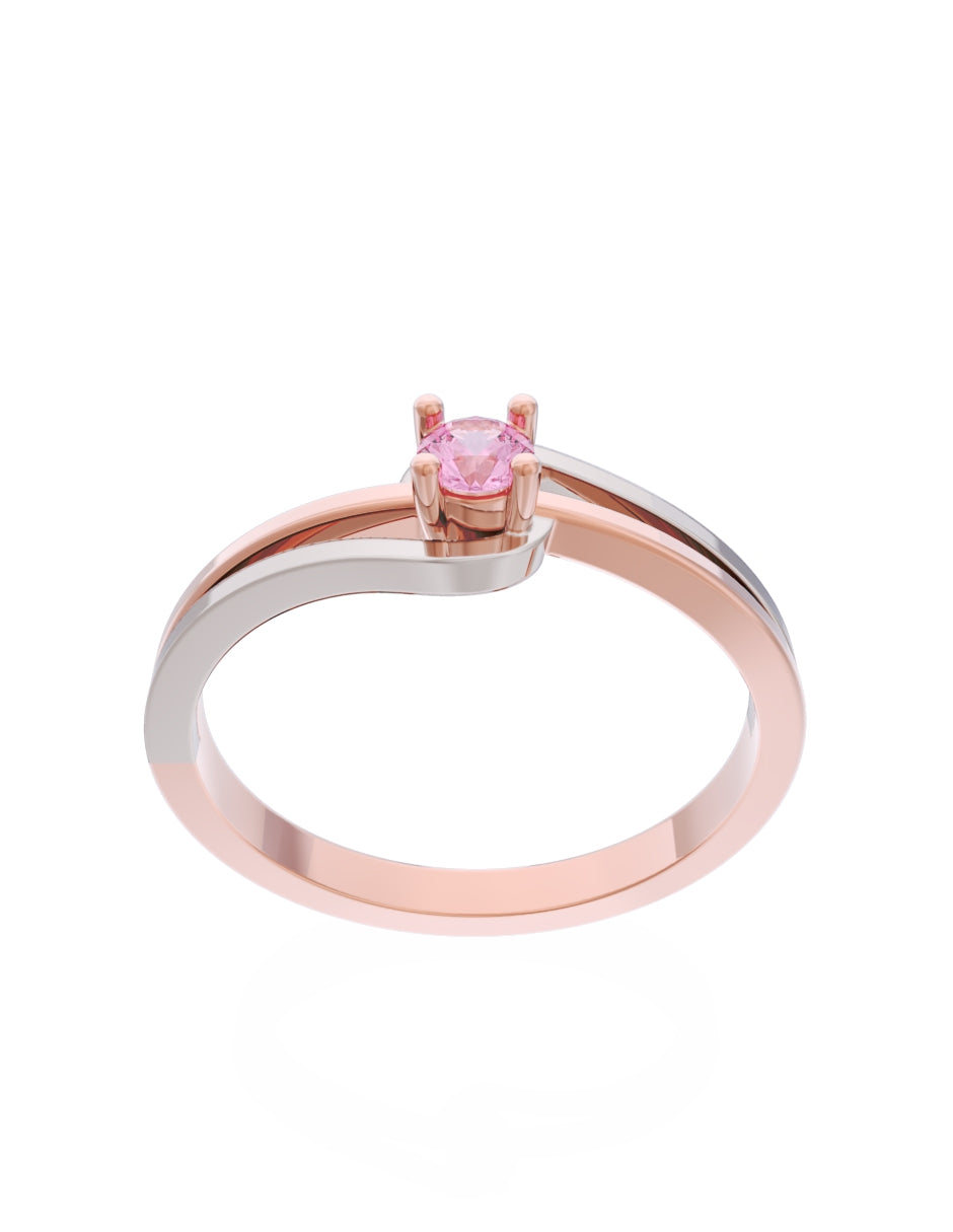Anillo de Compromiso Eternidad de Oro 14k Zirconia Rosa ZRS8566-7