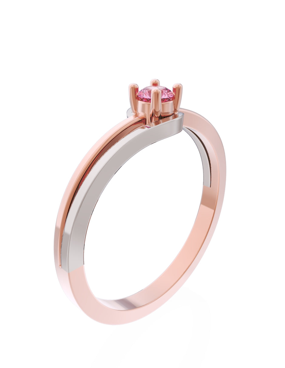 Anillo de Compromiso Eternidad de Oro 14k Zirconia Rosa ZRS8566-8