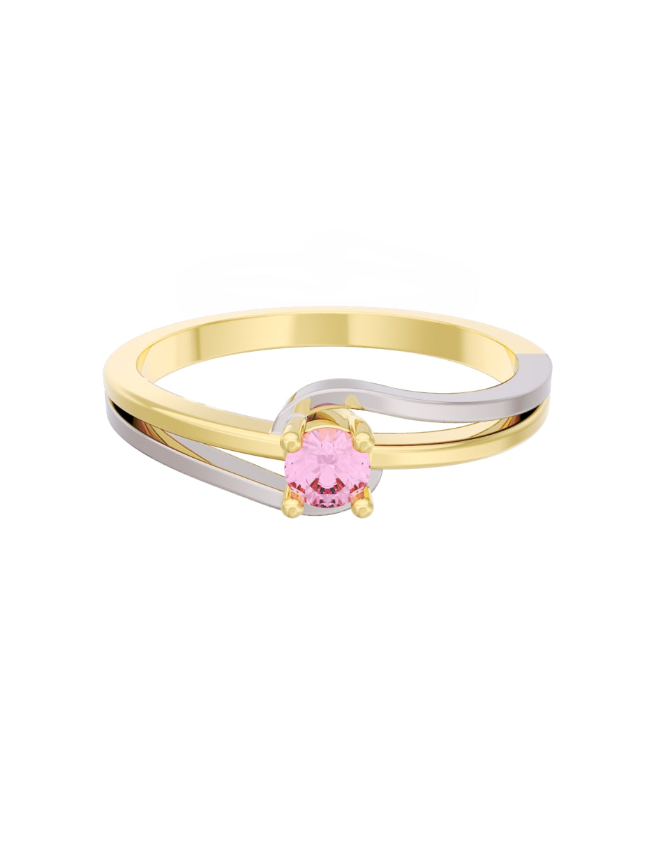 Anillo de Compromiso Eternidad de Oro 14k Zirconia Rosa ZRS8566
