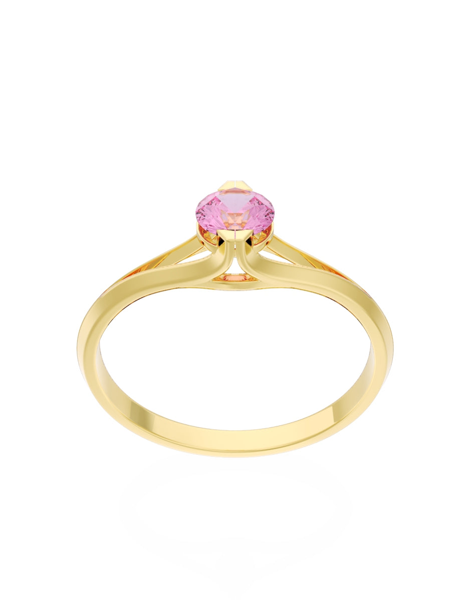 Anillo de Compromiso Eternidad de Oro 14k Zirconia Rosa ZRS8569-1