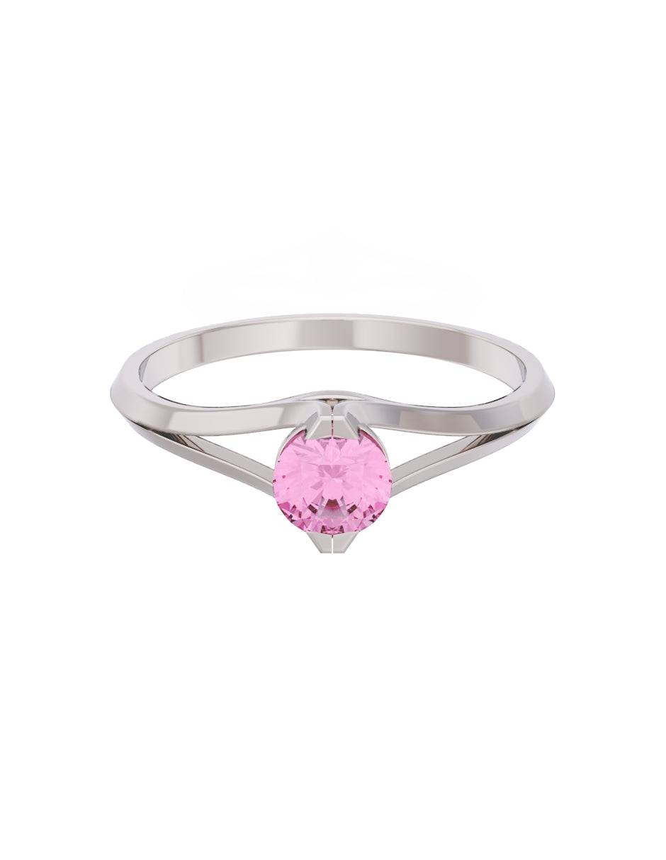 Anillo de Compromiso Eternidad de Oro 14k Zirconia Rosa ZRS8569-3