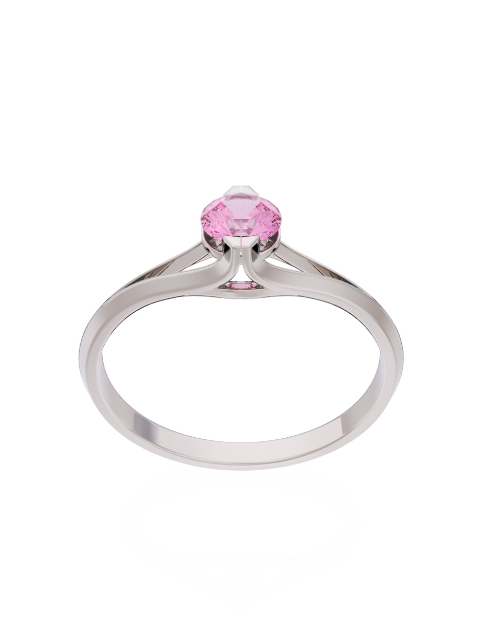 Anillo de Compromiso Eternidad de Oro 14k Zirconia Rosa ZRS8569-4
