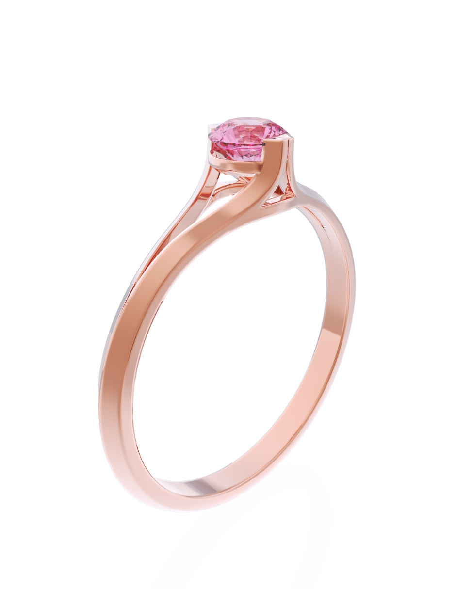 Anillo de Compromiso Eternidad de Oro 14k Zirconia Rosa ZRS8569-8