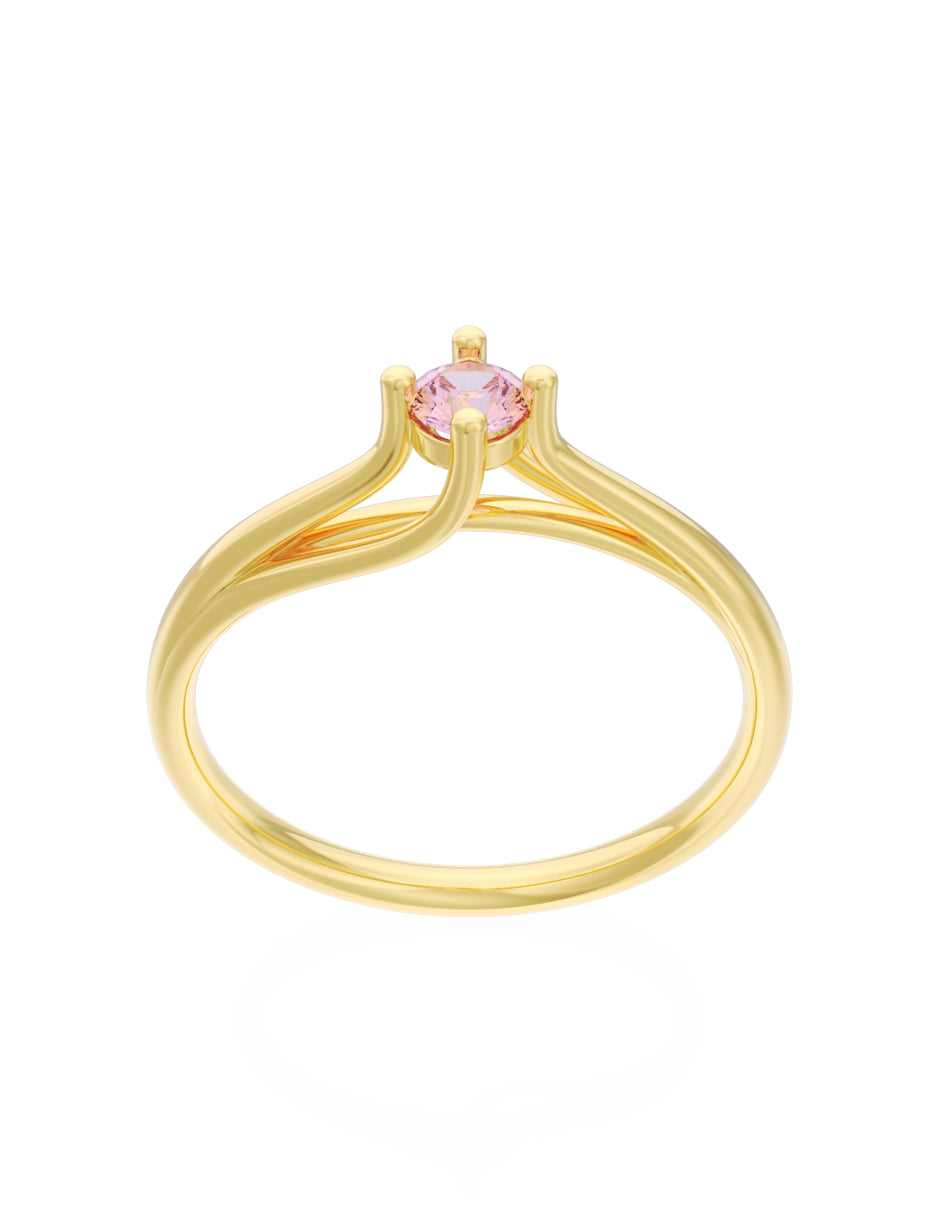 Anillo de Compromiso Eternidad de Oro 14k Zirconia Rosa ZRS8571-1