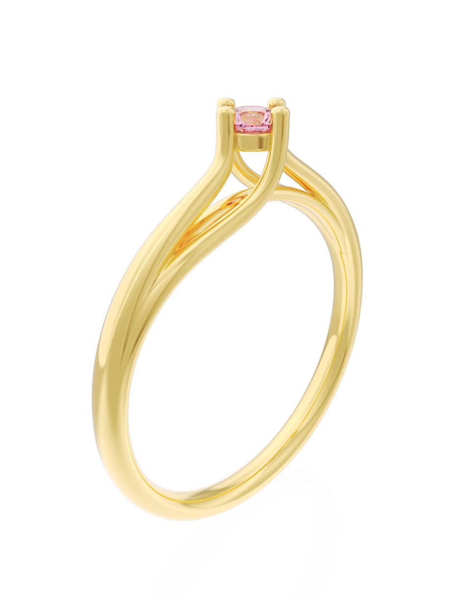 Anillo de Compromiso Eternidad de Oro 14k Zirconia Rosa ZRS8571-2