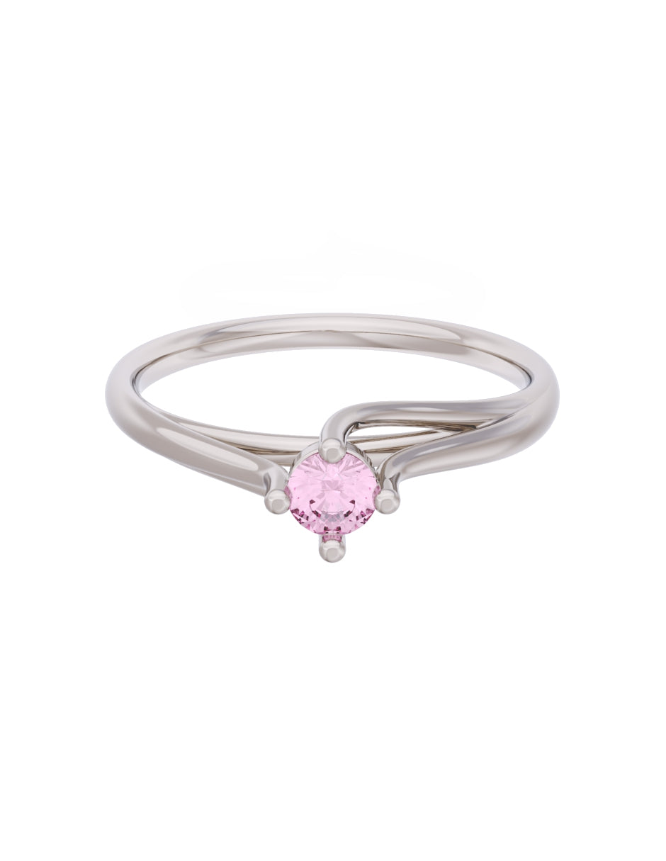 Anillo de Compromiso Eternidad de Oro 14k Zirconia Rosa ZRS8571-3