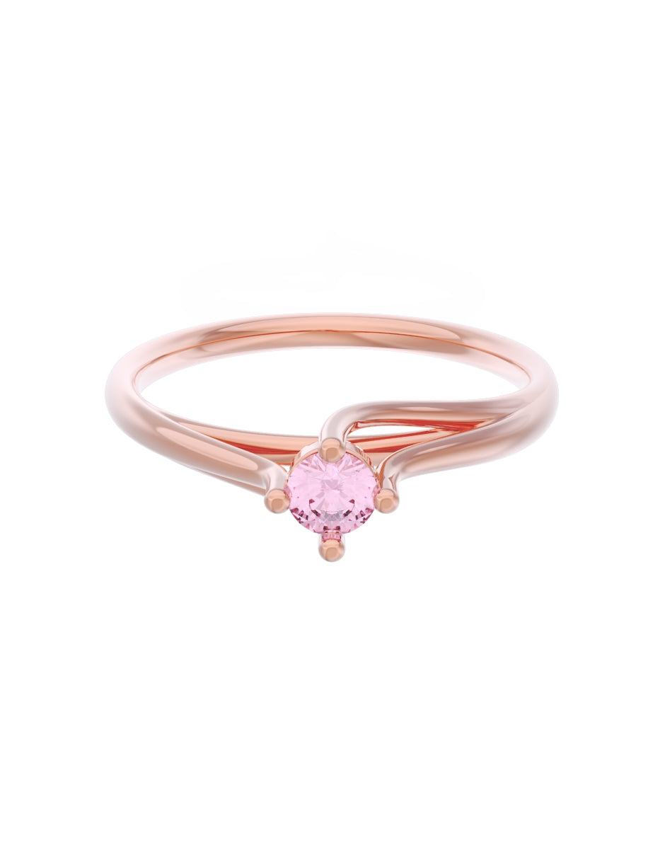 Anillo de Compromiso Eternidad de Oro 14k Zirconia Rosa ZRS8571-6