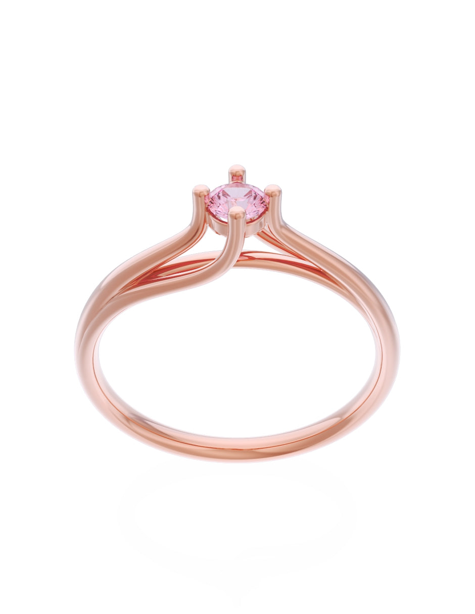 Anillo de Compromiso Eternidad de Oro 14k Zirconia Rosa ZRS8571-7