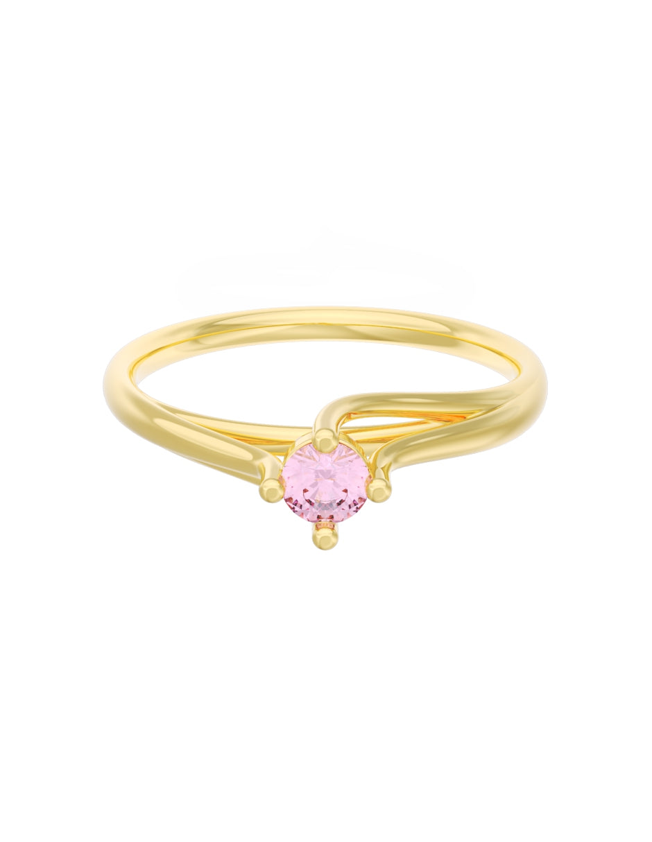 Anillo de Compromiso Eternidad de Oro 14k Zirconia Rosa ZRS8571