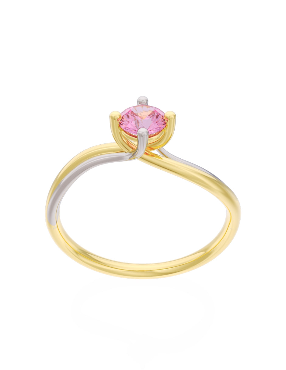 Anillo de Compromiso Eternidad de Oro 14k Zirconia Rosa ZRS8572-1