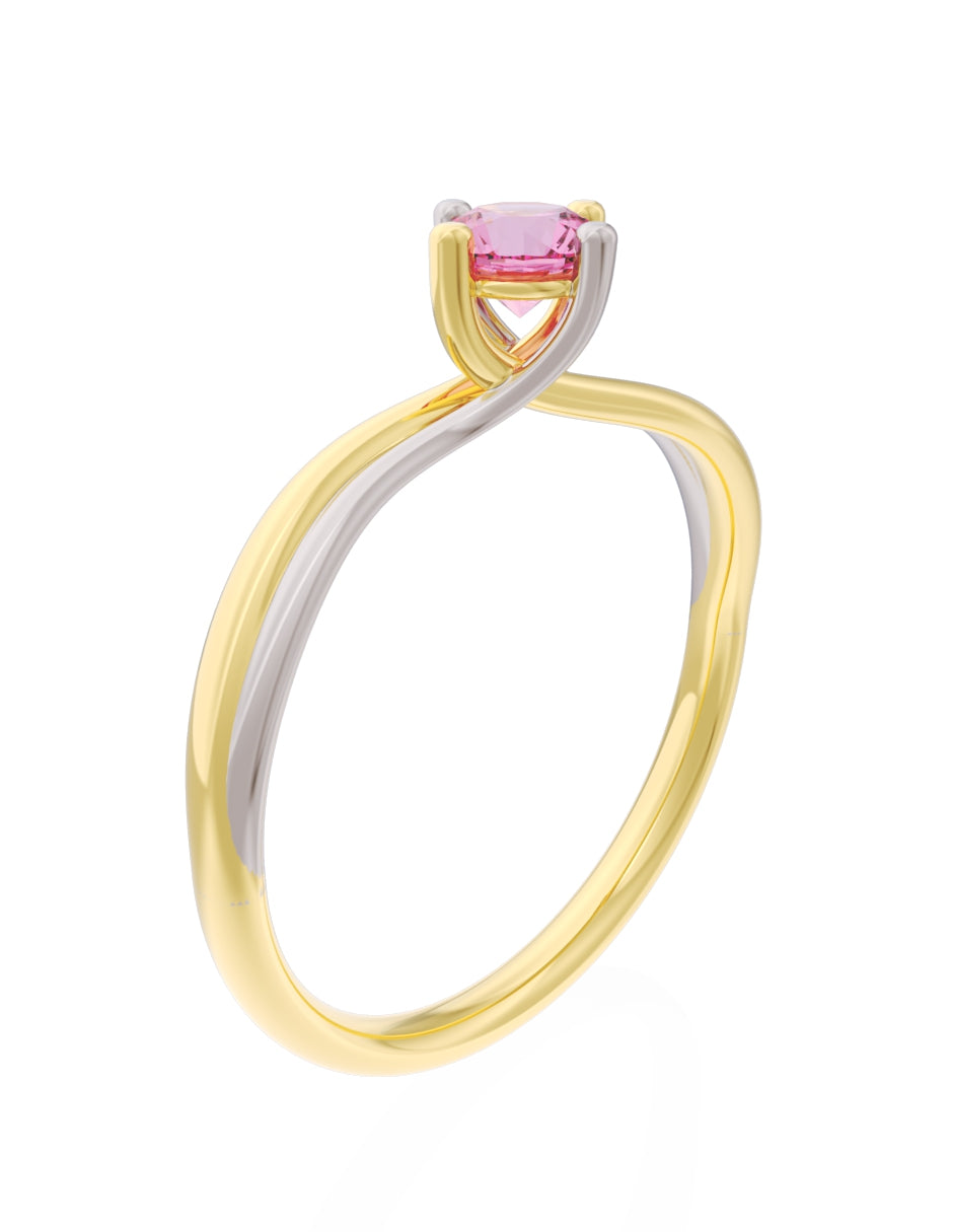 Anillo de Compromiso Eternidad de Oro 14k Zirconia Rosa ZRS8572-2