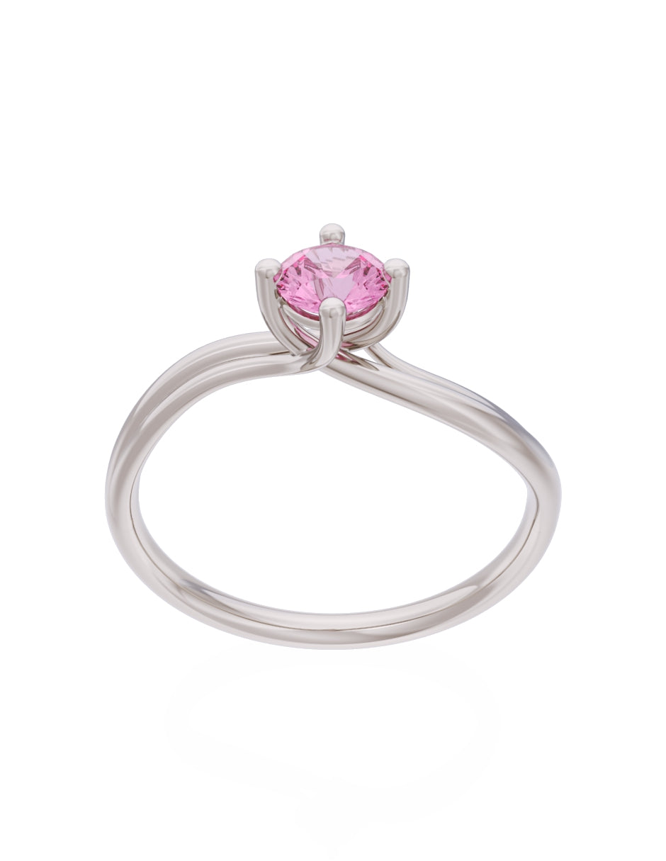 Anillo de Compromiso Eternidad de Oro 14k Zirconia Rosa ZRS8572-4