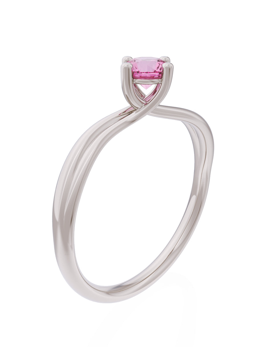 Anillo de Compromiso Eternidad de Oro 14k Zirconia Rosa ZRS8572-5