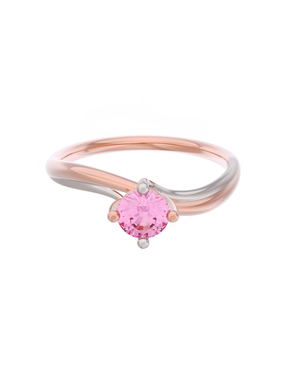 Anillo de Compromiso Eternidad de Oro 14k Zirconia Rosa ZRS8572-6