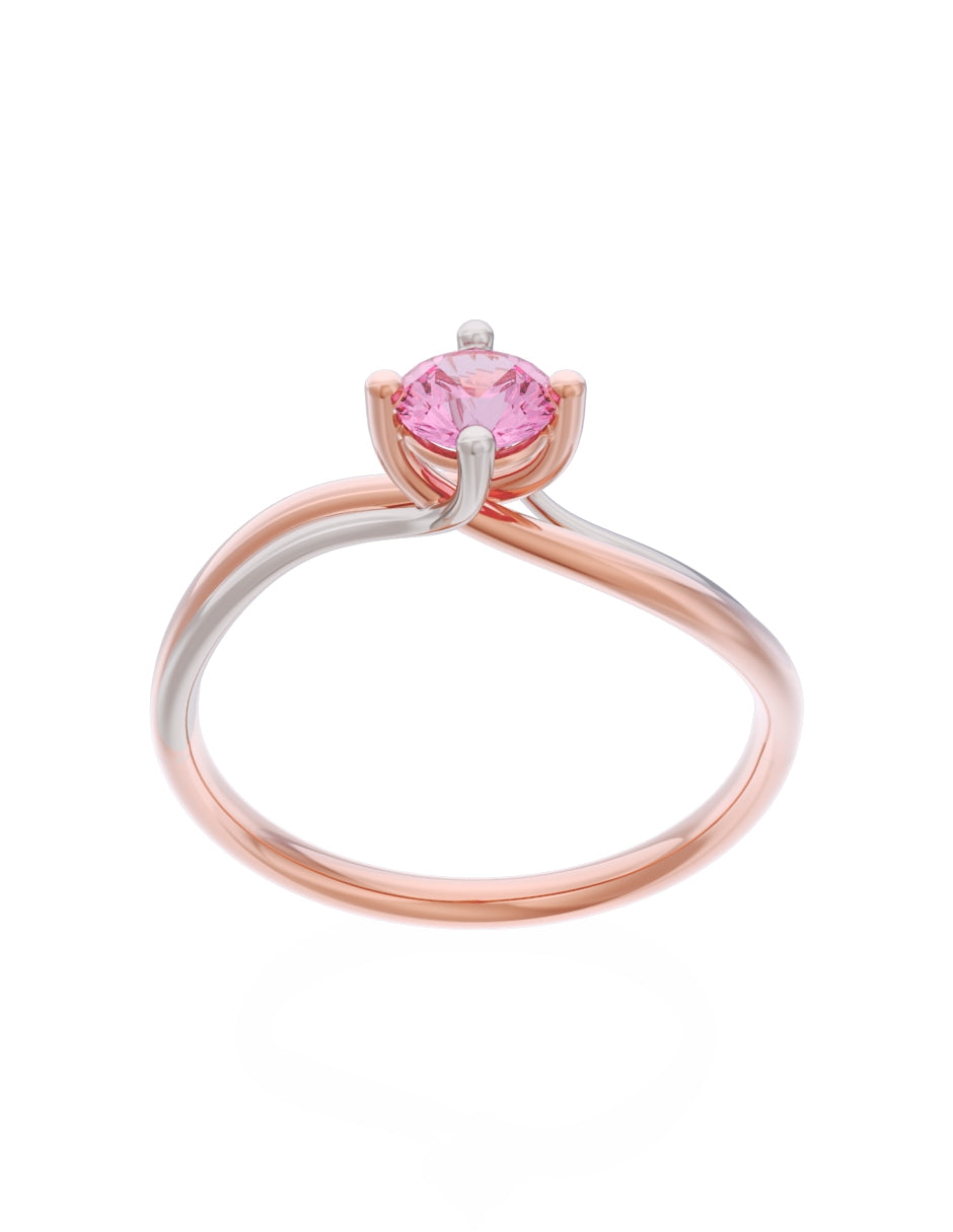 Anillo de Compromiso Eternidad de Oro 14k Zirconia Rosa ZRS8572-7