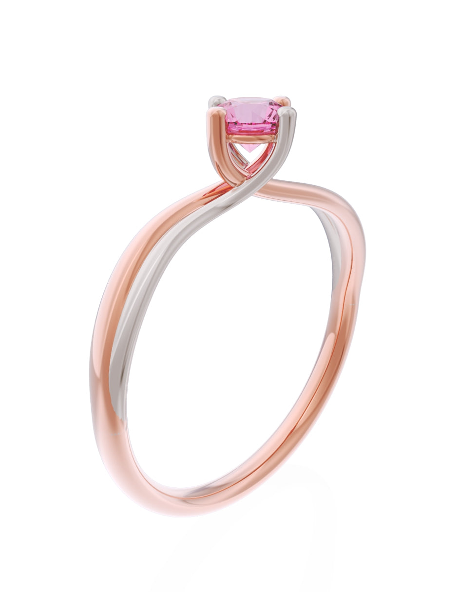 Anillo de Compromiso Eternidad de Oro 14k Zirconia Rosa ZRS8572-9