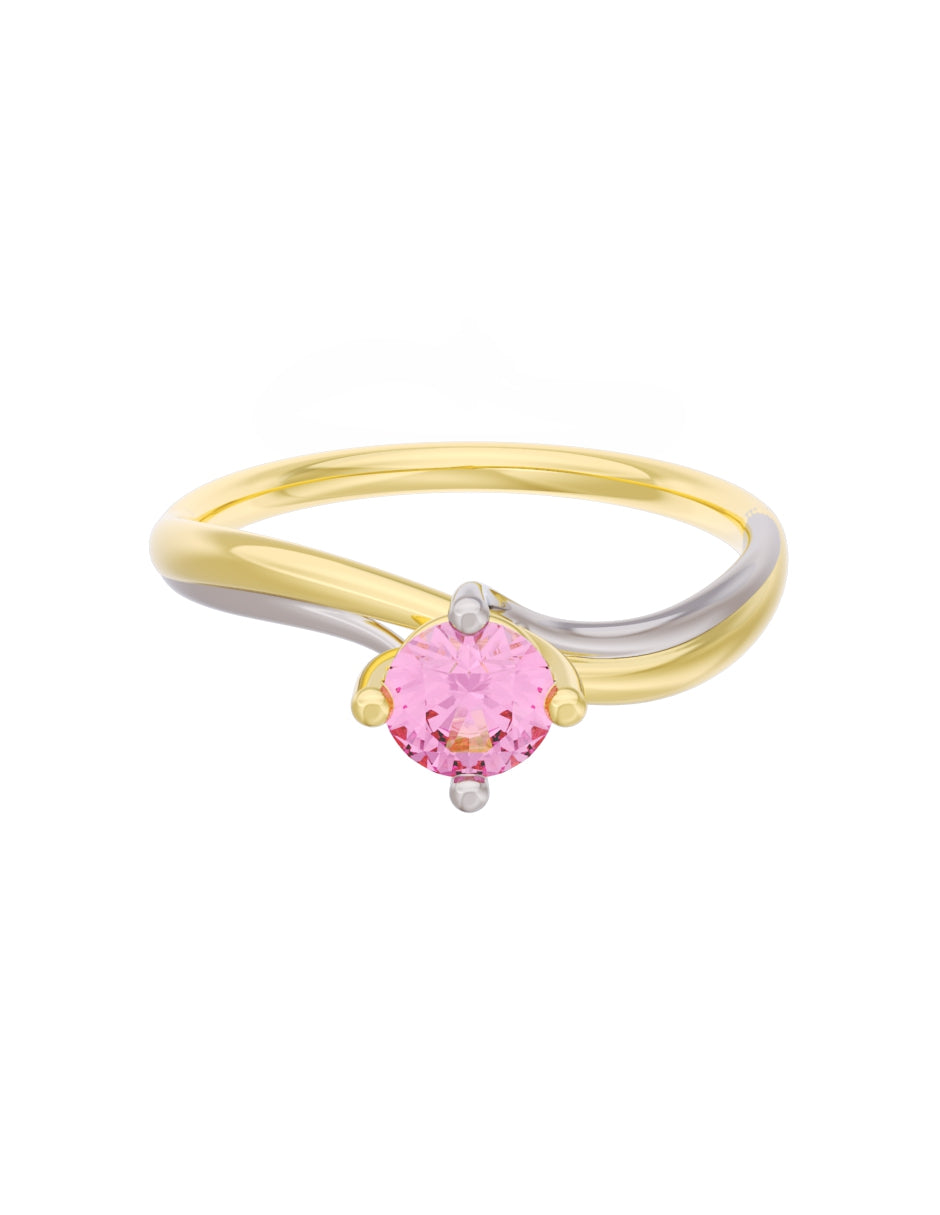 Anillo de Compromiso Eternidad de Oro 14k Zirconia Rosa ZRS8572