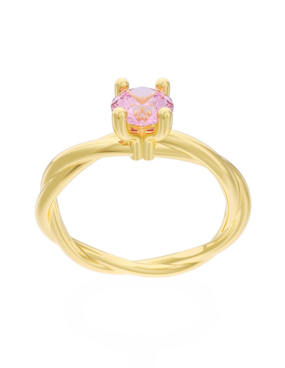 Anillo de Compromiso Eternidad de Oro 14k Zirconia Rosa ZRS8573-1