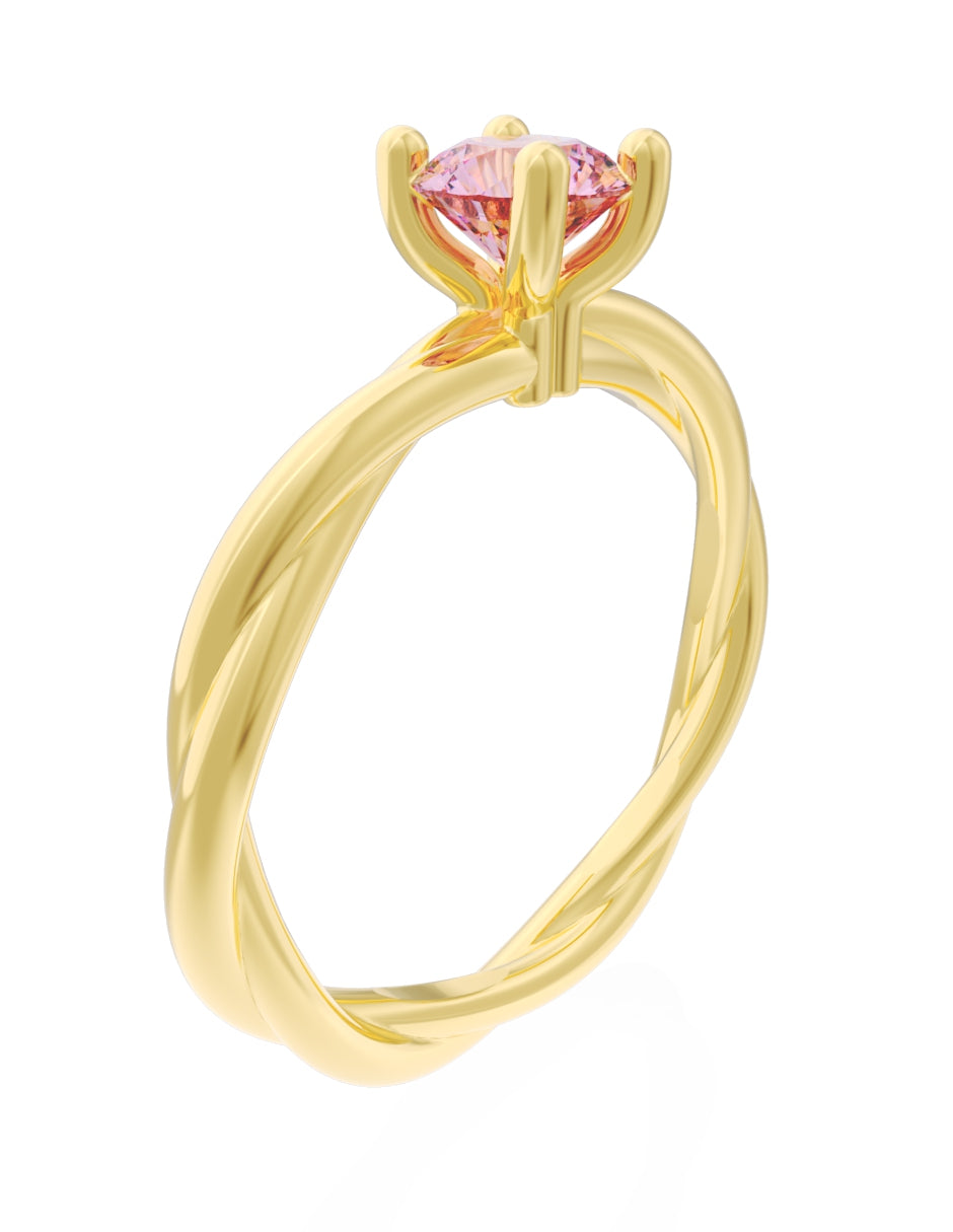 Anillo de Compromiso Eternidad de Oro 14k Zirconia Rosa ZRS8573-2
