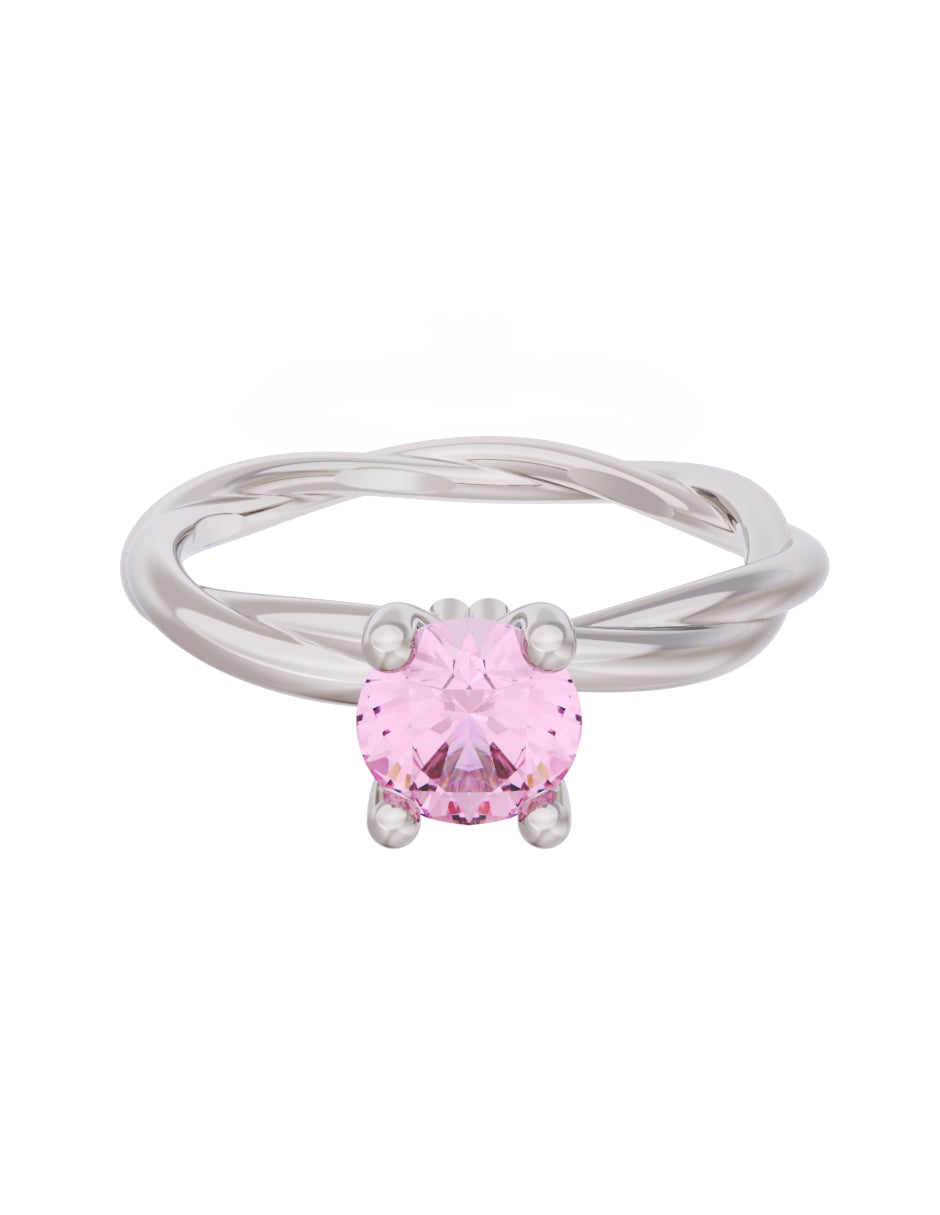 Anillo de Compromiso Eternidad de Oro 14k Zirconia Rosa ZRS8573-3