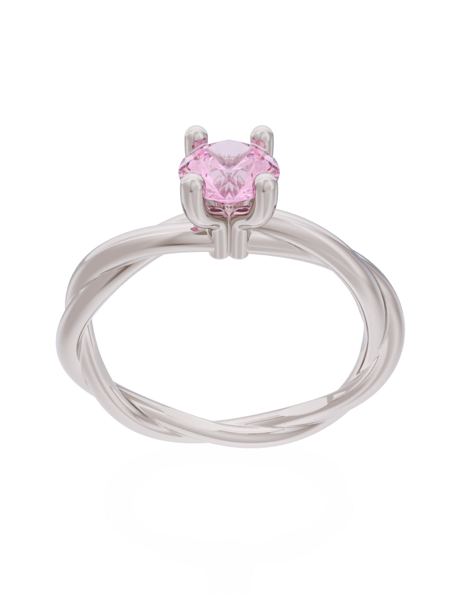 Anillo de Compromiso Eternidad de Oro 14k Zirconia Rosa ZRS8573-4