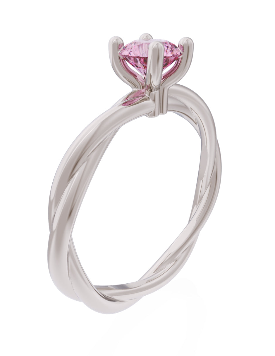Anillo de Compromiso Eternidad de Oro 14k Zirconia Rosa ZRS8573-5