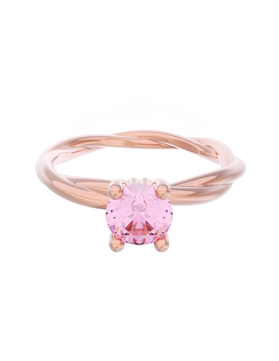 Anillo de Compromiso Eternidad de Oro 14k Zirconia Rosa ZRS8573-6