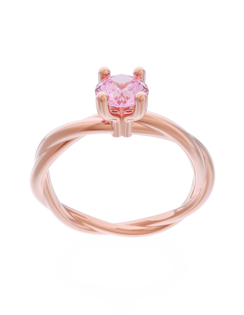 Anillo de Compromiso Eternidad de Oro 14k Zirconia Rosa ZRS8573-7