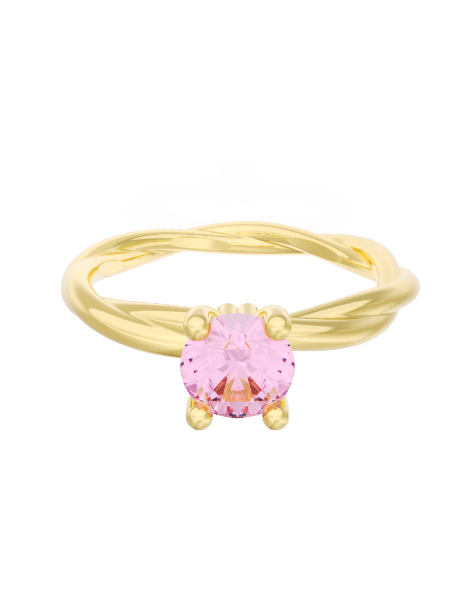 Anillo de Compromiso Eternidad de Oro 14k Zirconia Rosa ZRS8573
