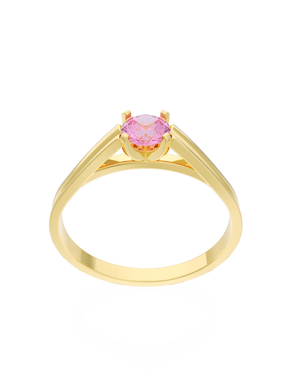 Anillo de Compromiso Eternidad de Oro 14k Zirconia Rosa ZRS8576-1