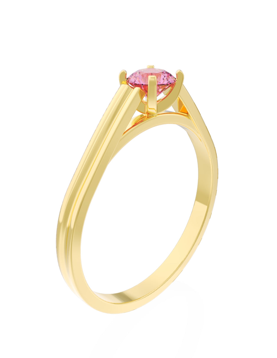 Anillo de Compromiso Eternidad de Oro 14k Zirconia Rosa ZRS8576-2