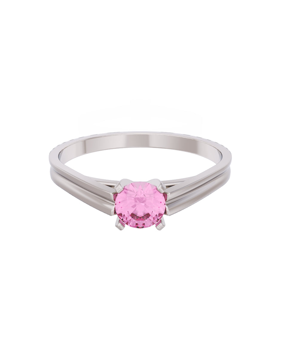 Anillo de Compromiso Eternidad de Oro 14k Zirconia Rosa ZRS8576-3