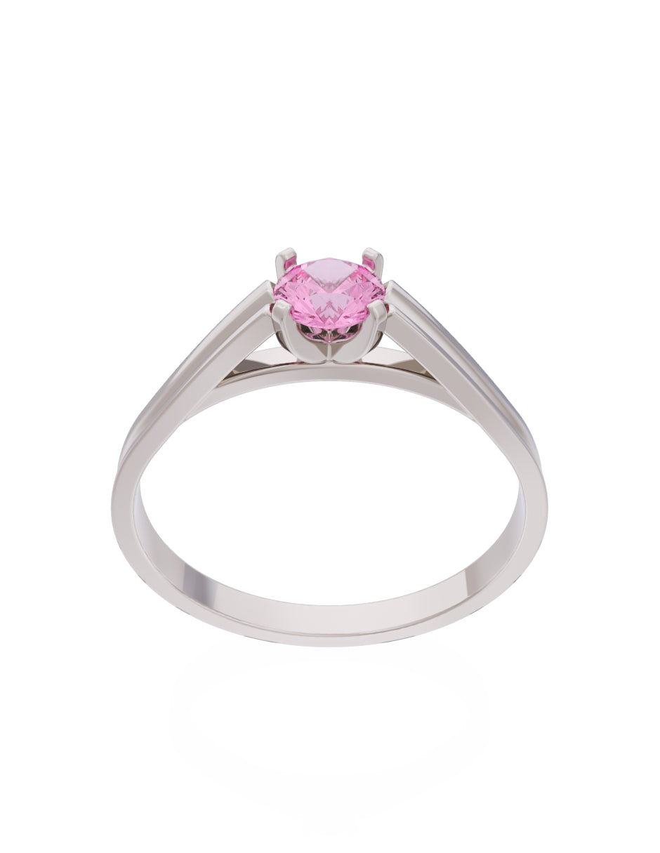 Anillo de Compromiso Eternidad de Oro 14k Zirconia Rosa ZRS8576-4