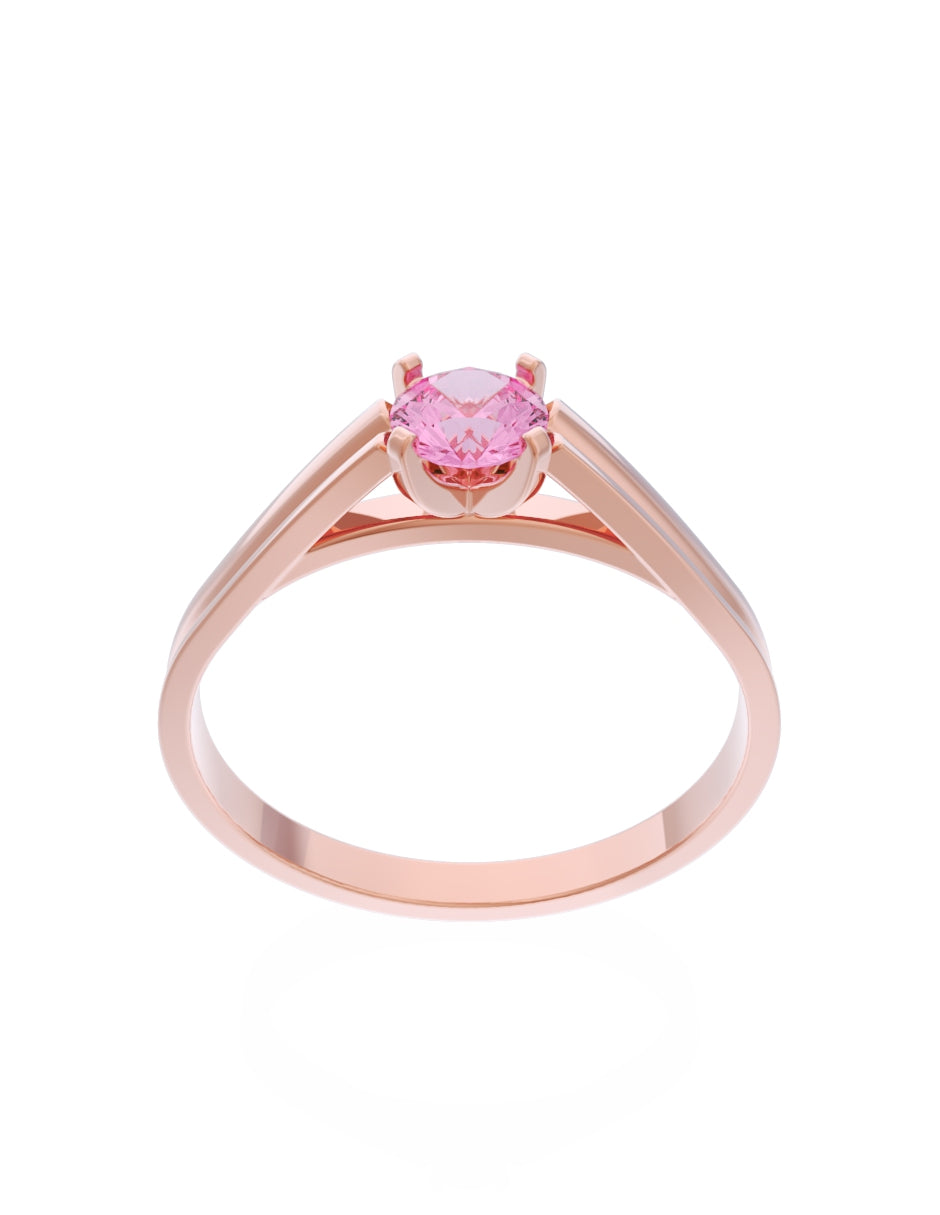 Anillo de Compromiso Eternidad de Oro 14k Zirconia Rosa ZRS8576-7