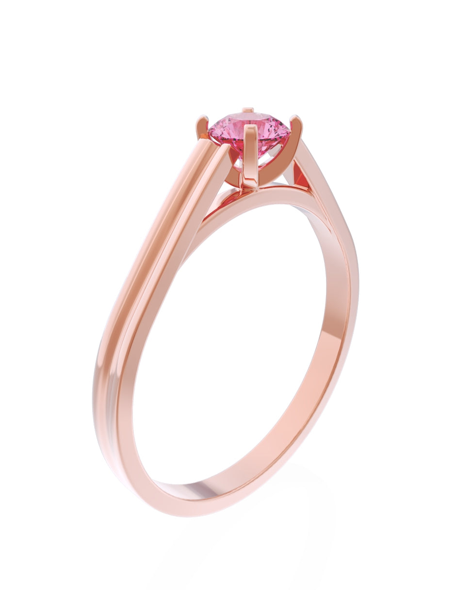 Anillo de Compromiso Eternidad de Oro 14k Zirconia Rosa ZRS8576-8