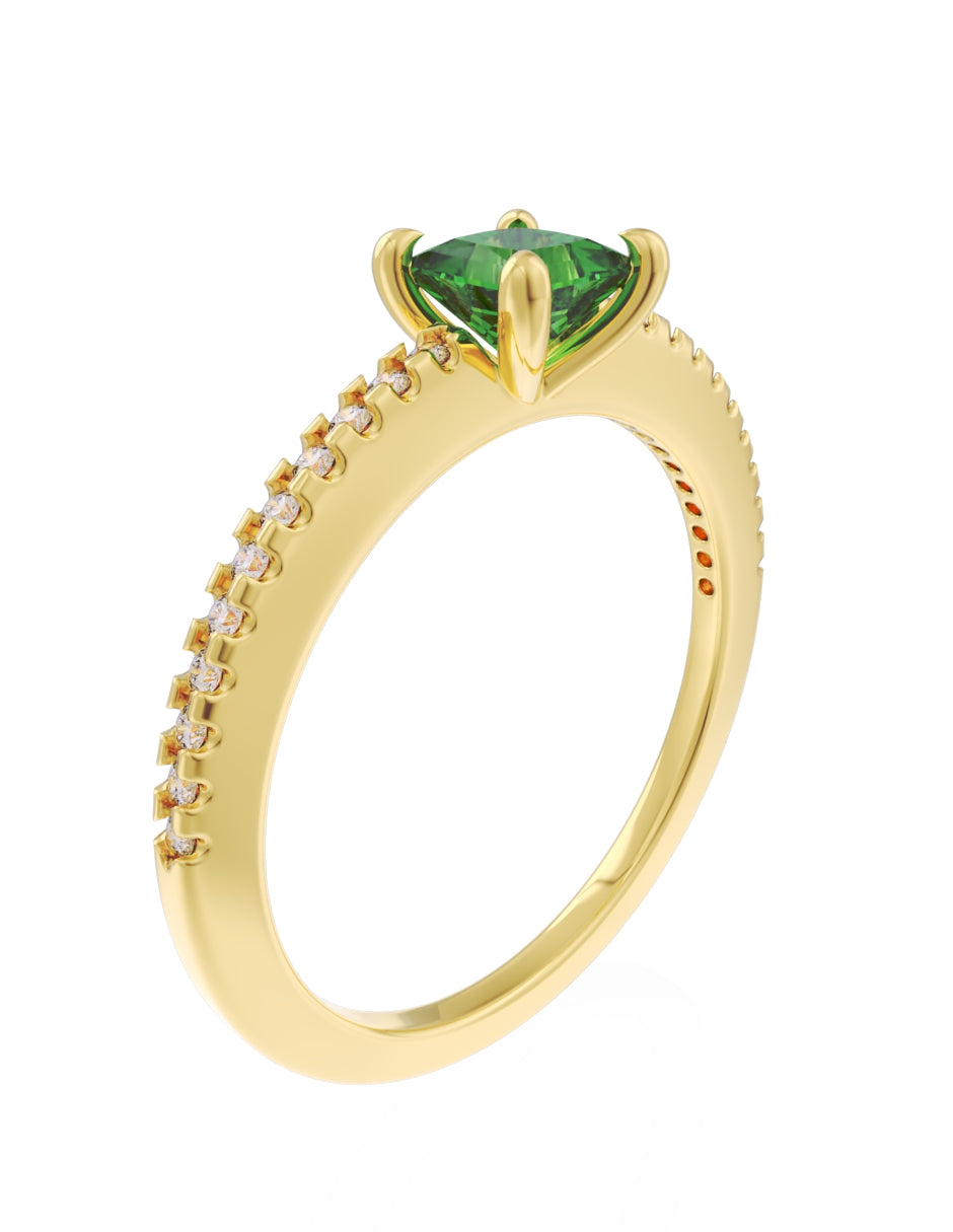 Anillo de Compromiso Eternidad de Oro 14k Zirconia Verde ZV8541-2