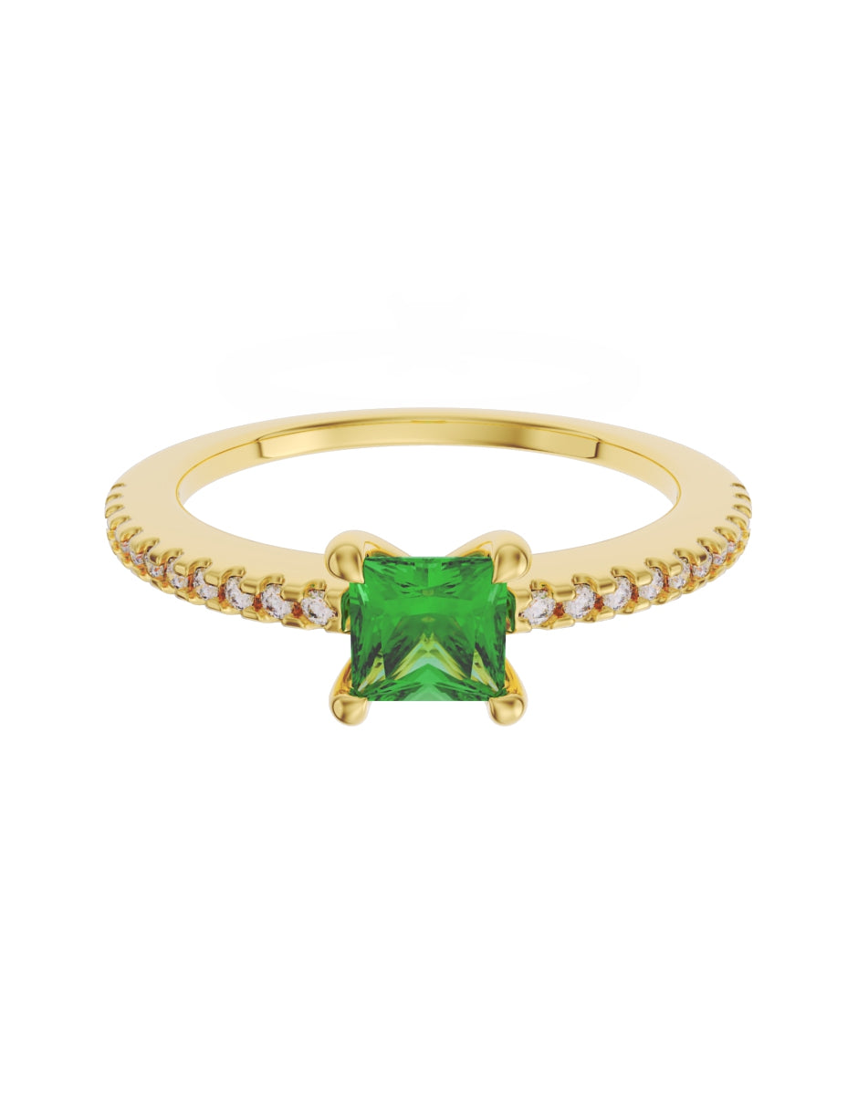 Anillo de Compromiso Eternidad de Oro 14k Zirconia Verde ZV8541