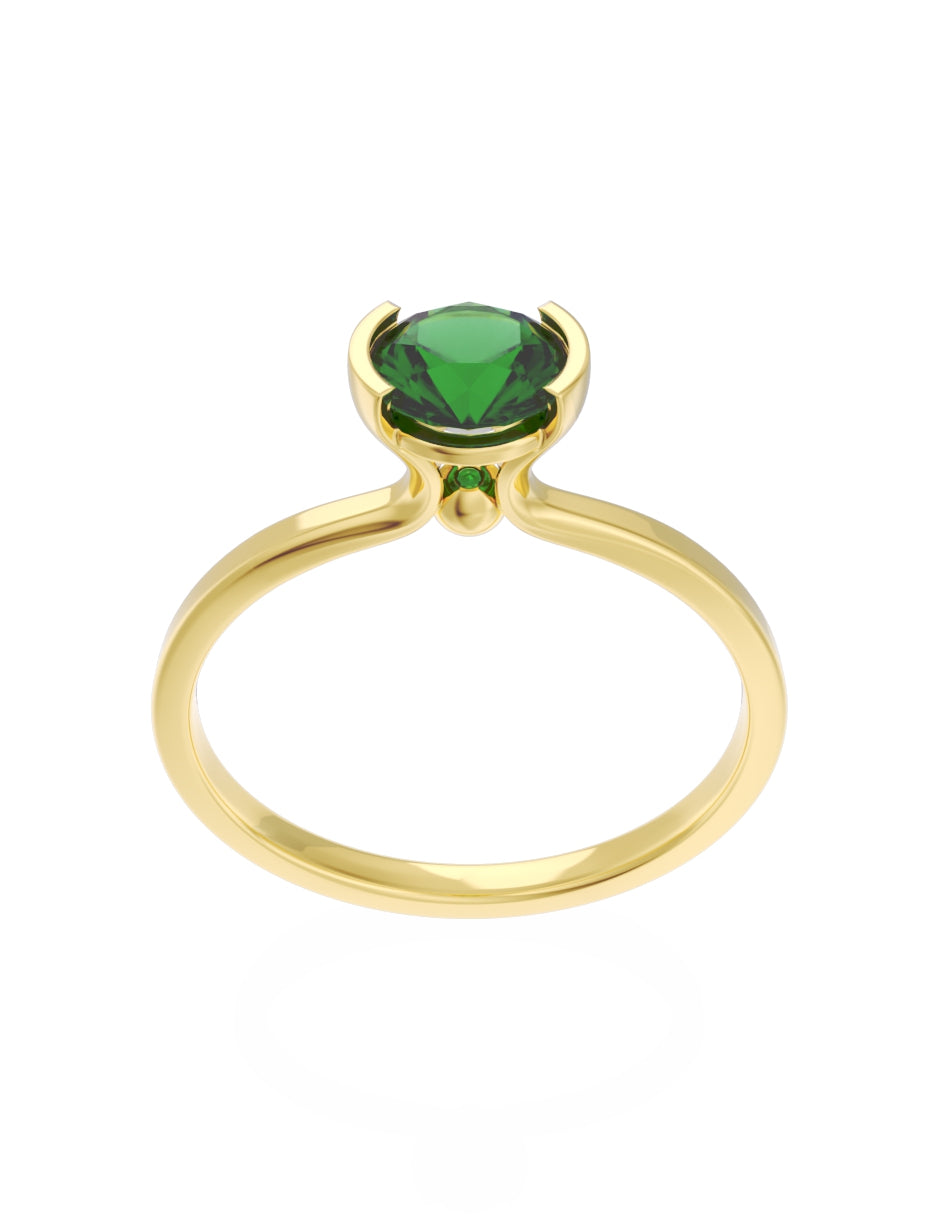 Anillo de Compromiso Eternidad de Oro 14k Zirconia Verde ZV8546-1