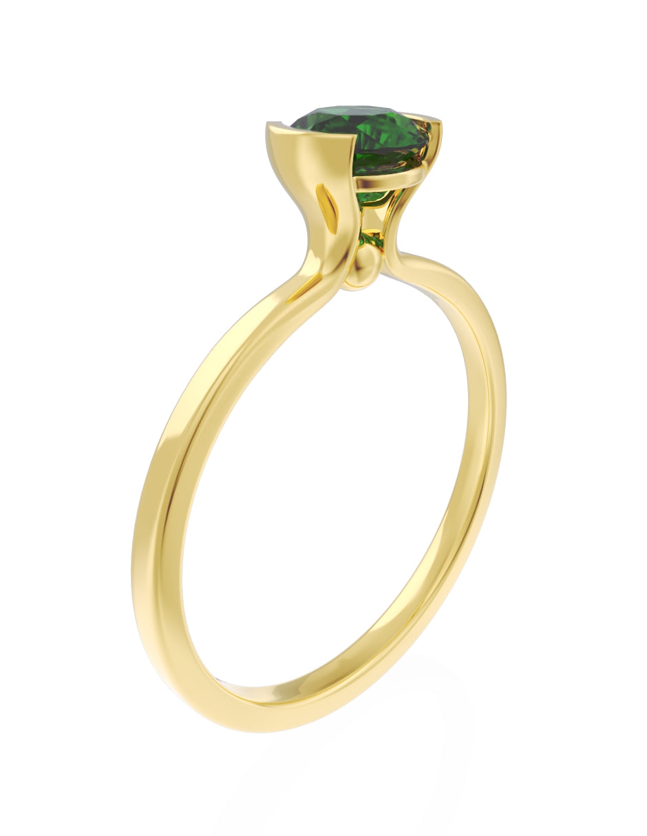 Anillo de Compromiso Eternidad de Oro 14k Zirconia Verde ZV8546-2
