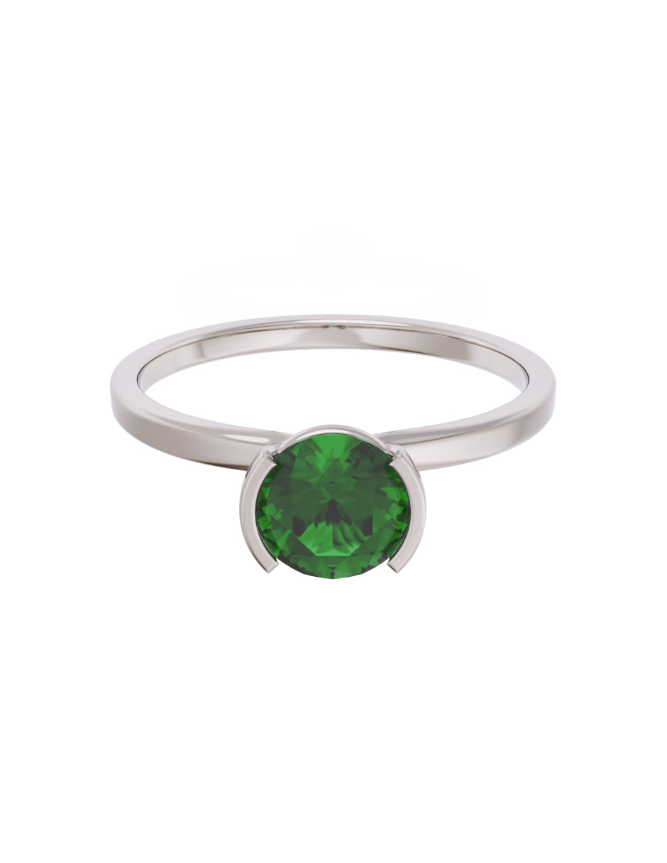 Anillo de Compromiso Eternidad de Oro 14k Zirconia Verde ZV8546-3