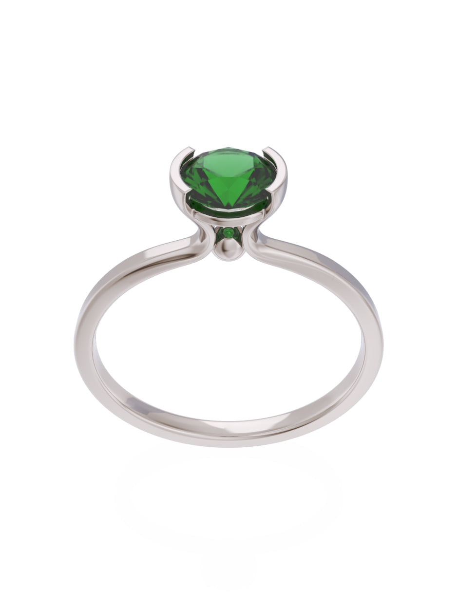 Anillo de Compromiso Eternidad de Oro 14k Zirconia Verde ZV8546-4