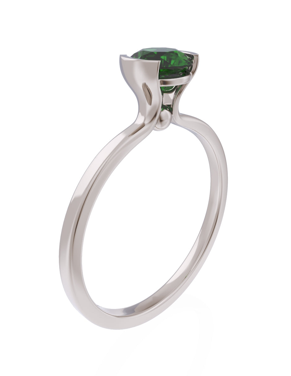 Anillo de Compromiso Eternidad de Oro 14k Zirconia Verde ZV8546-5