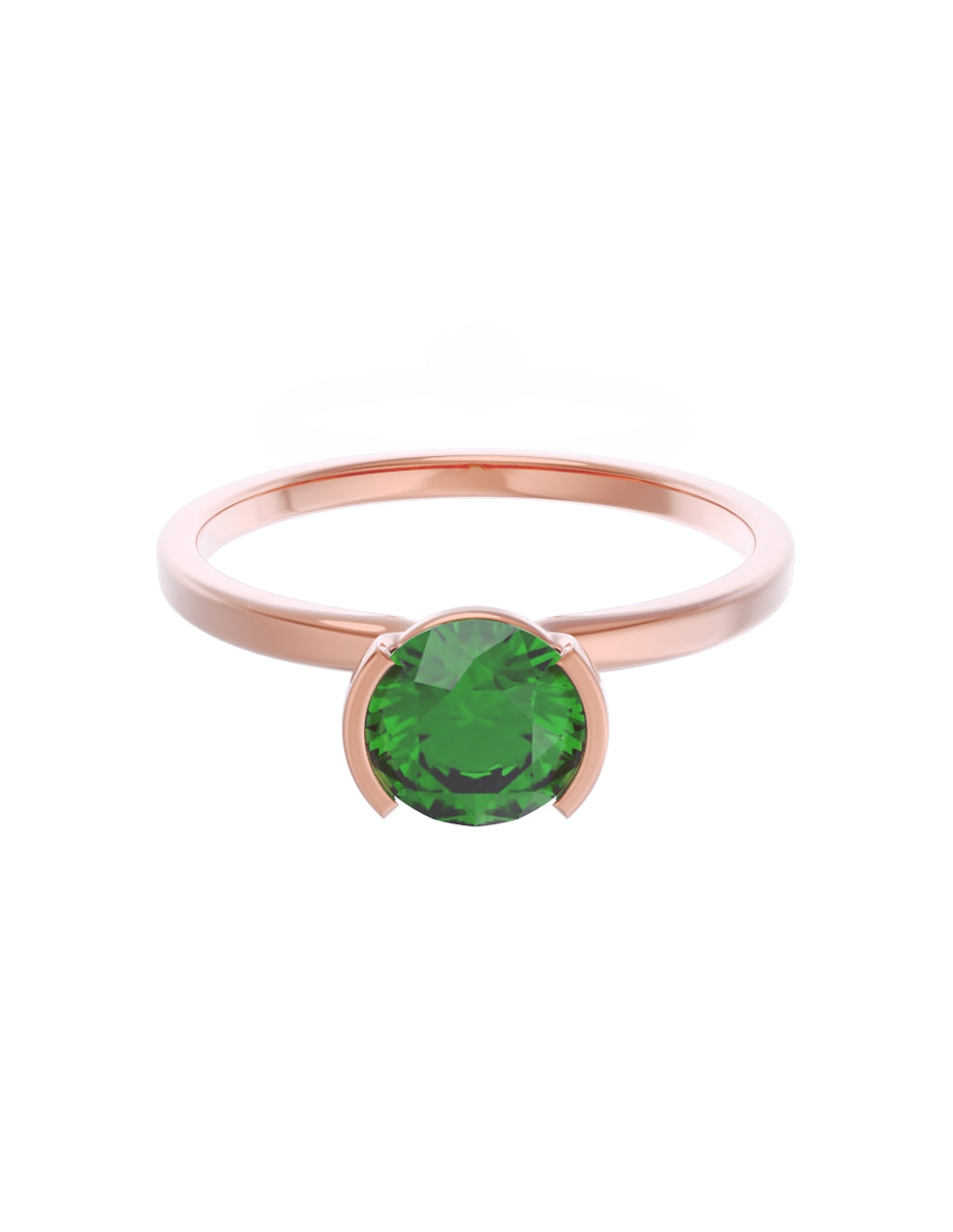 Anillo de Compromiso Eternidad de Oro 14k Zirconia Verde ZV8546-6
