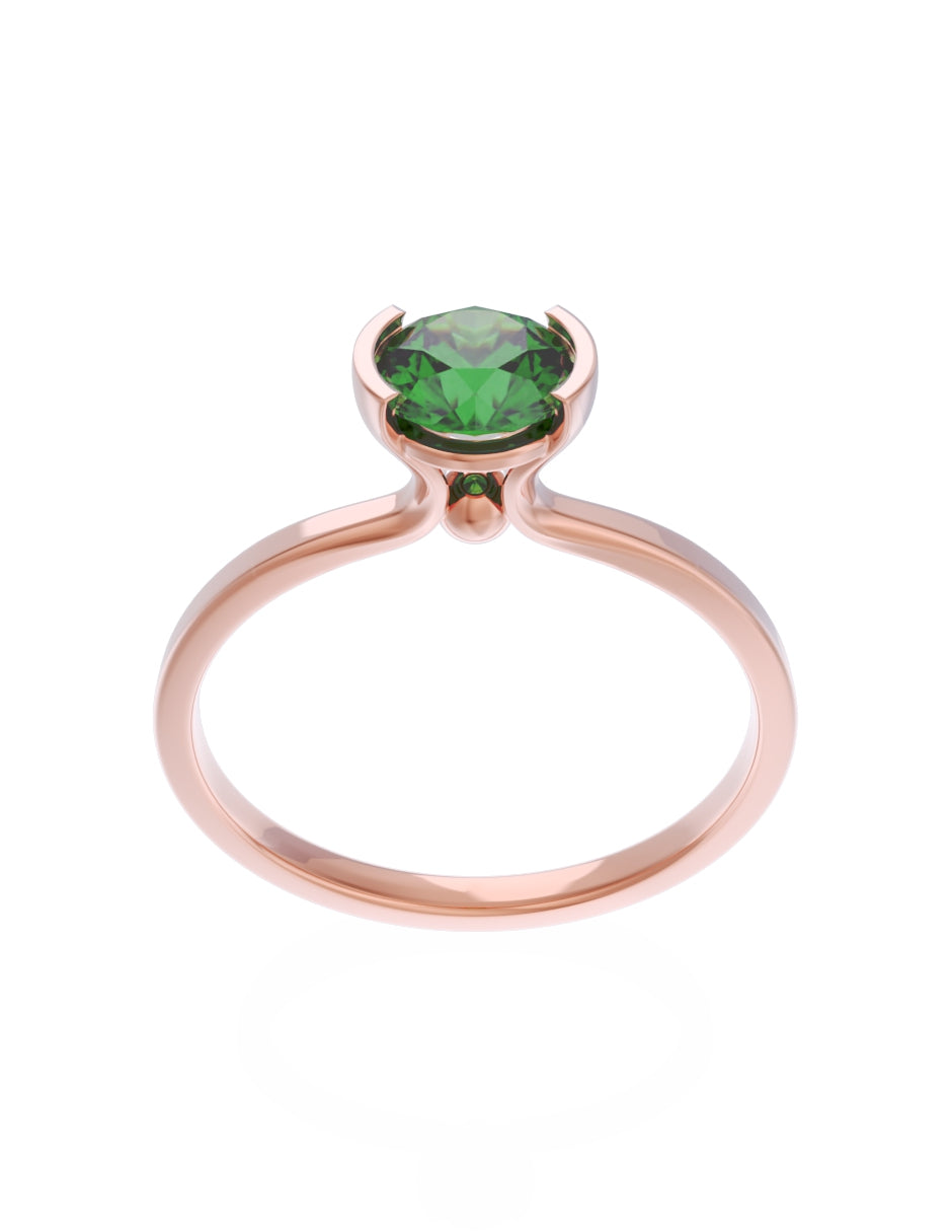 Anillo de Compromiso Eternidad de Oro 14k Zirconia Verde ZV8546-7