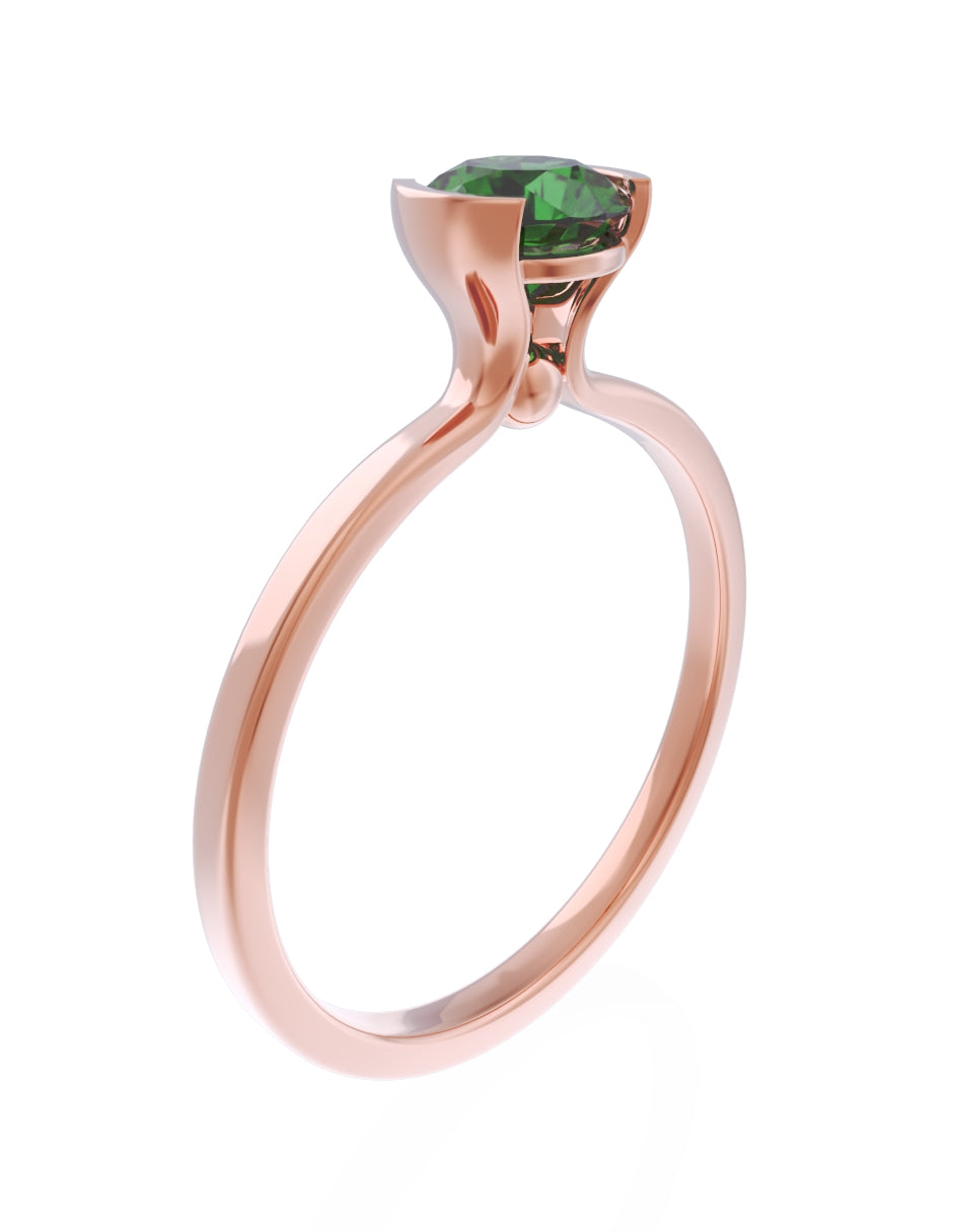 Anillo de Compromiso Eternidad de Oro 14k Zirconia Verde ZV8546-8