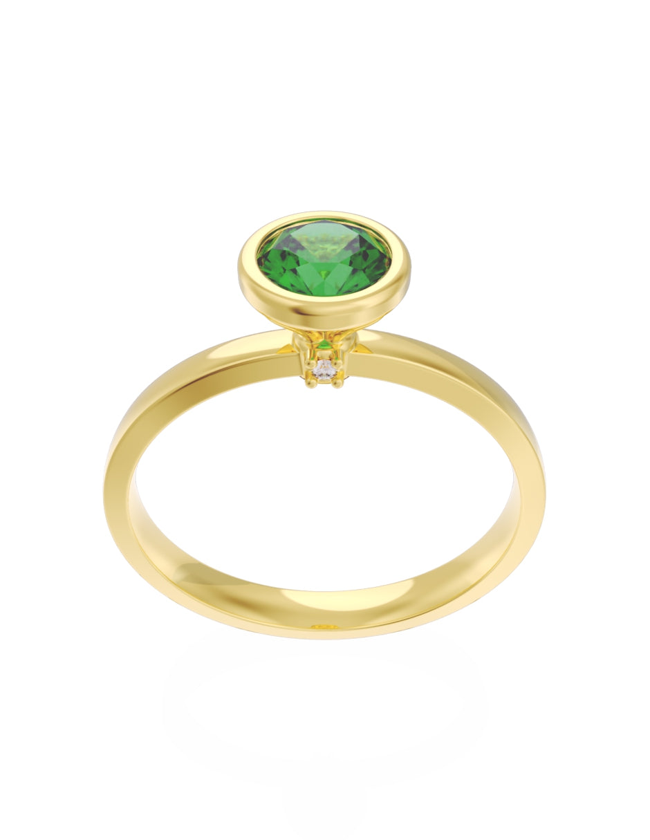 Anillo de Compromiso Eternidad de Oro 14k Zirconia Verde ZV8547-1