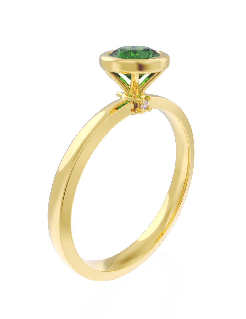 Anillo de Compromiso Eternidad de Oro 14k Zirconia Verde ZV8547-2